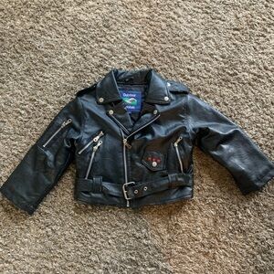 Kids Black Leather Jacket